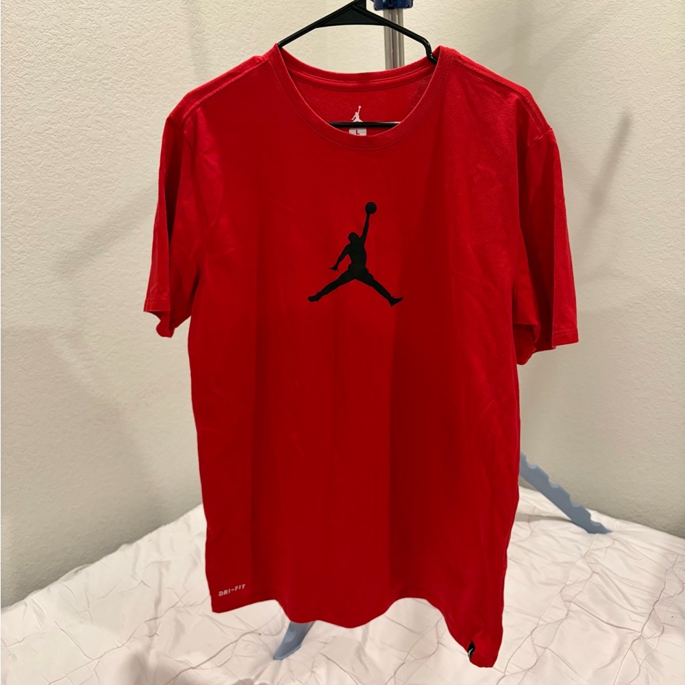 Jordan Red Short Sleeve Tee with Black Logo